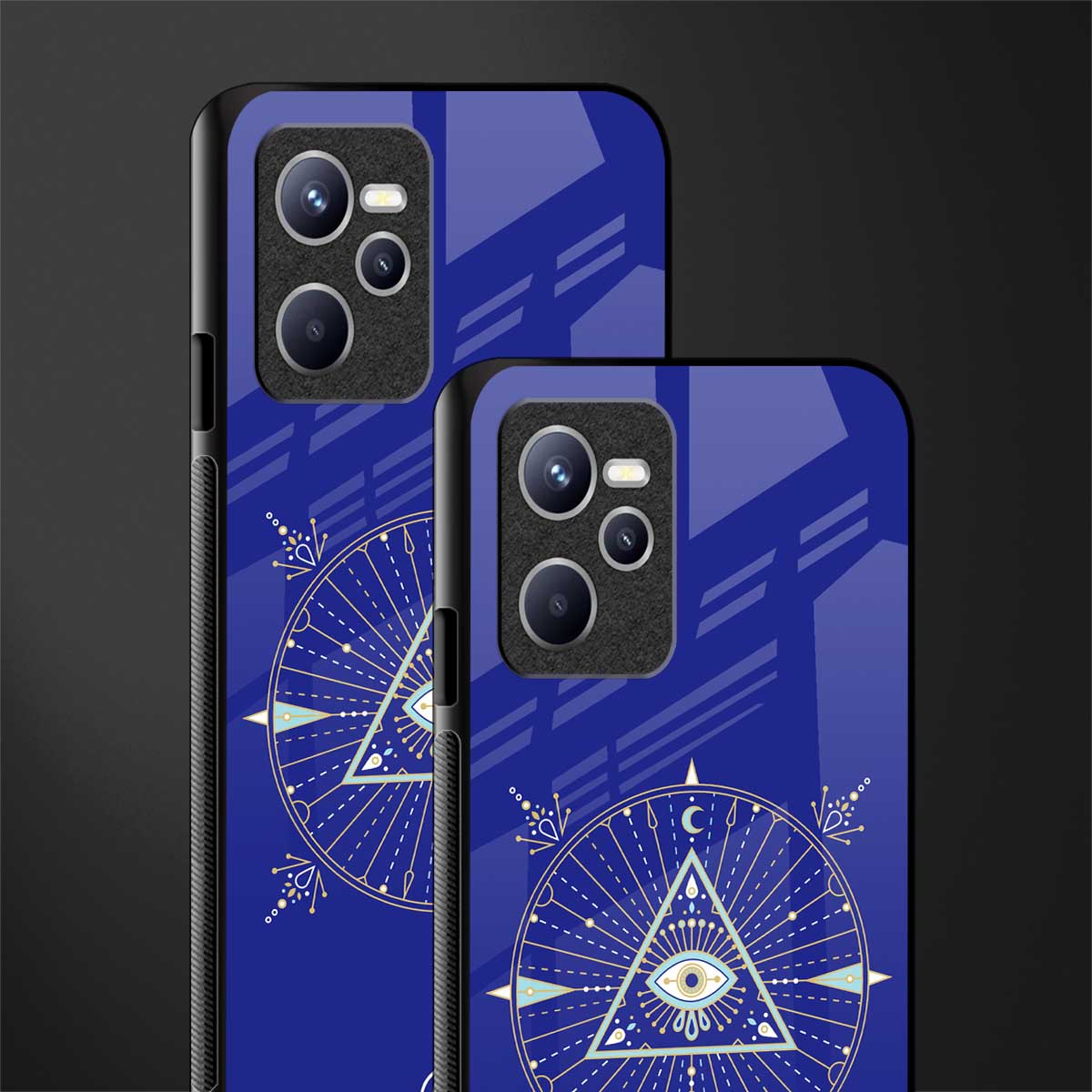 evil eye mandala blue glass case for realme c35 image-2