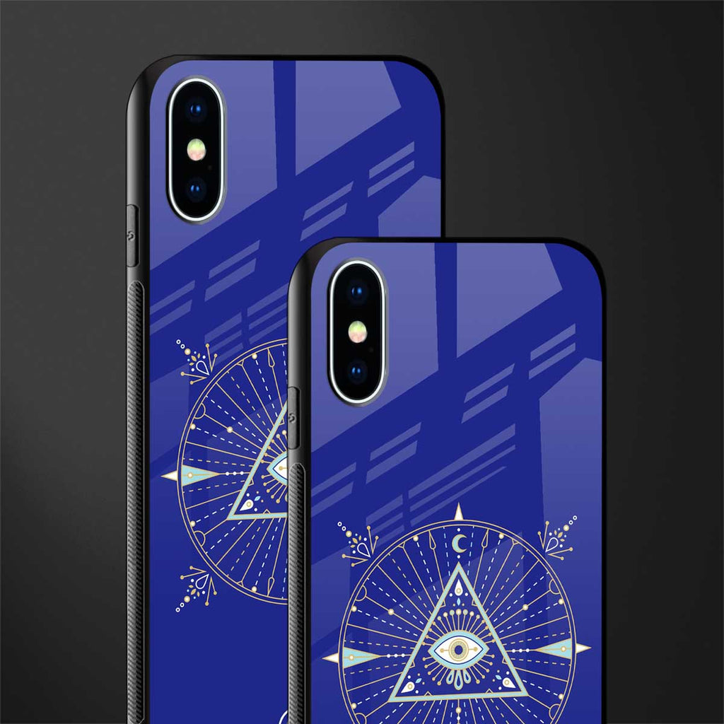 evil eye mandala blue glass case for iphone xs image-2