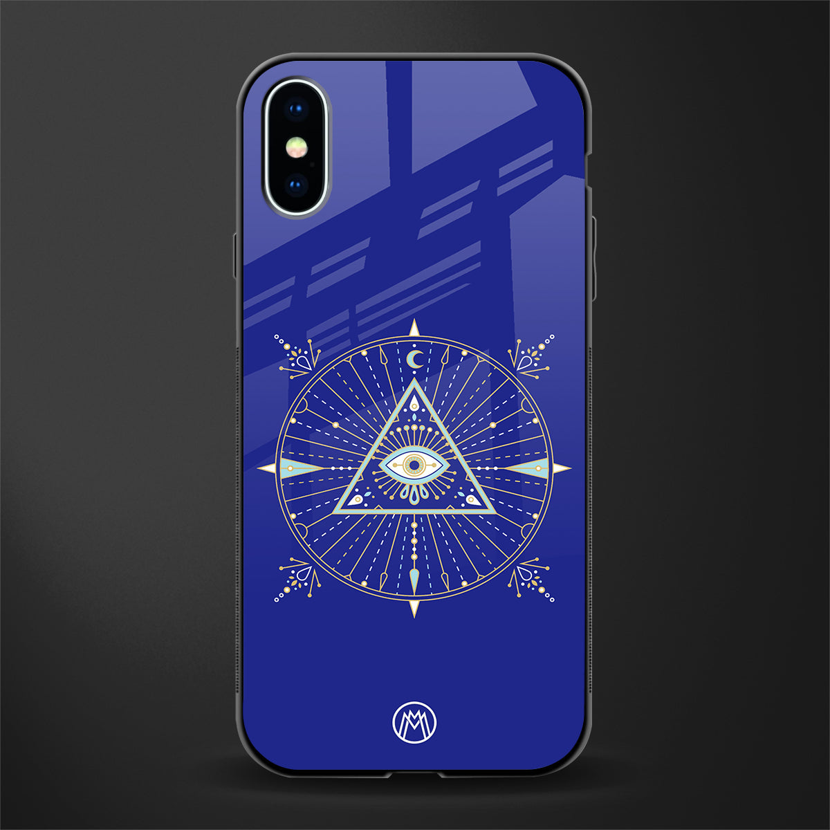 evil eye mandala blue glass case for iphone xs image