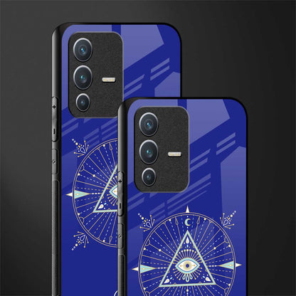 evil eye mandala blue glass case for vivo v23 5g image-2