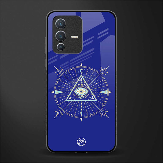 evil eye mandala blue glass case for vivo v23 5g image