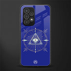 evil eye mandala blue back phone cover | glass case for samsung galaxy a73 5g