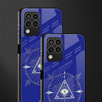 evil eye mandala blue back phone cover | glass case for samsung galaxy m33 5g
