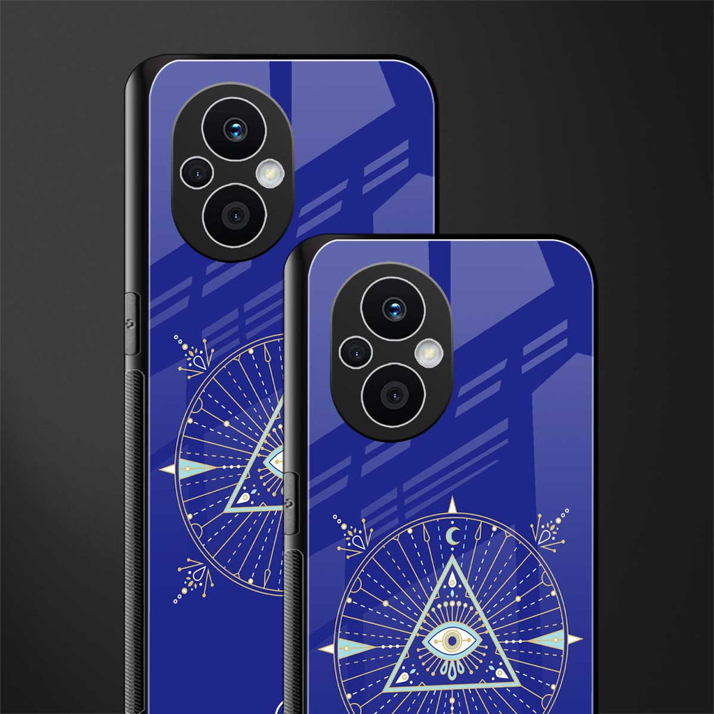 evil eye mandala blue back phone cover | glass case for oppo f21 pro 5g