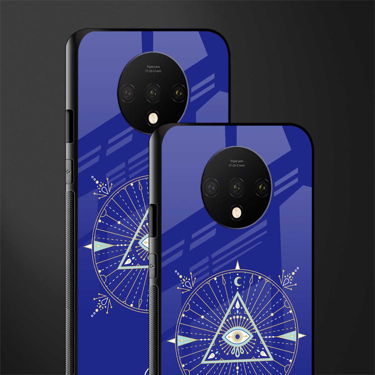 evil eye mandala blue glass case for oneplus 7t image-2