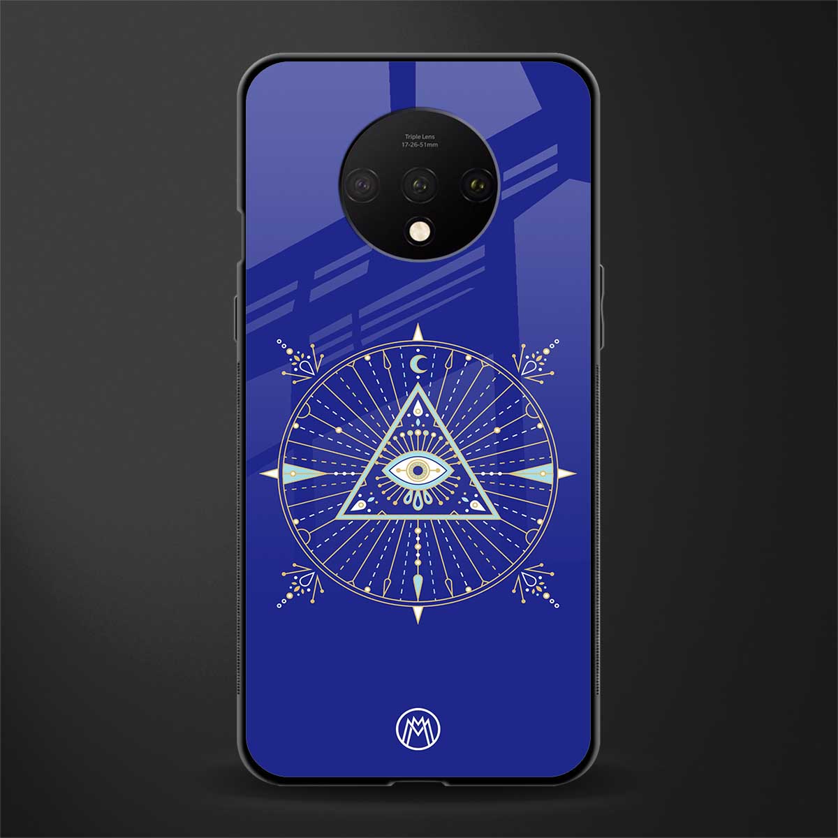 evil eye mandala blue glass case for oneplus 7t image