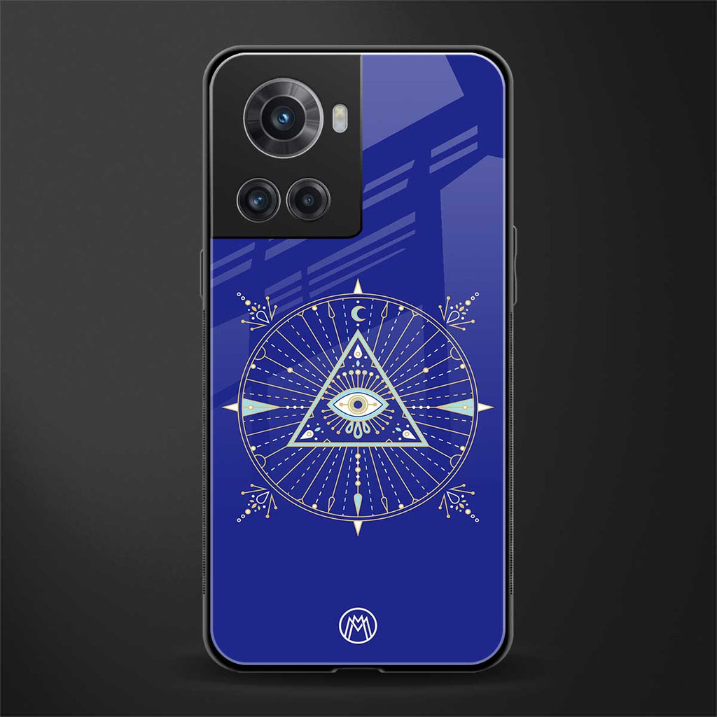 evil eye mandala blue back phone cover | glass case for oneplus 10r 5g