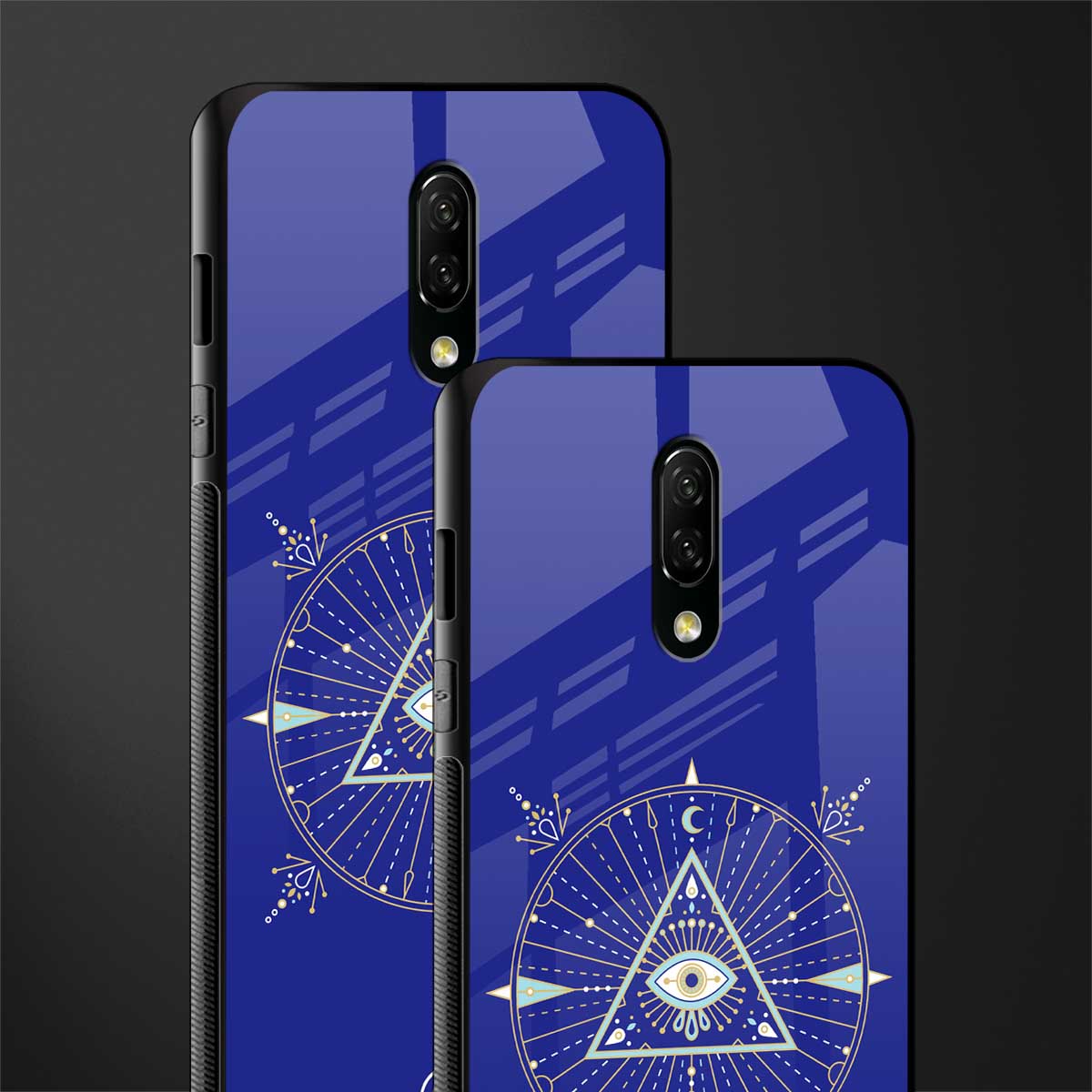 evil eye mandala blue glass case for oneplus 7 image-2
