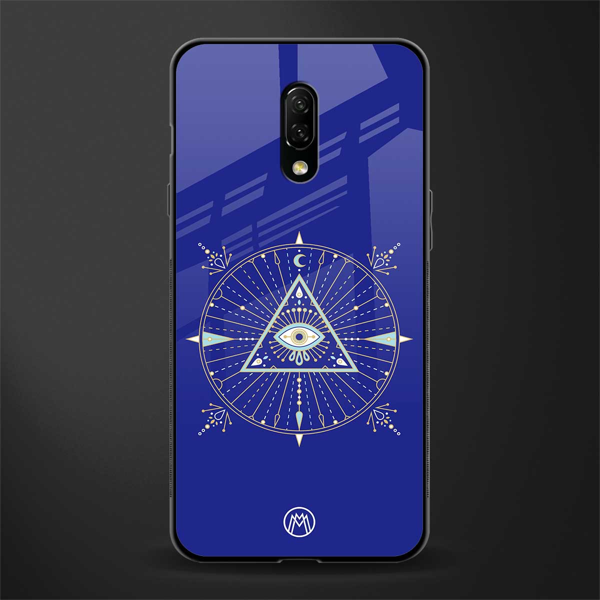 evil eye mandala blue glass case for oneplus 7 image