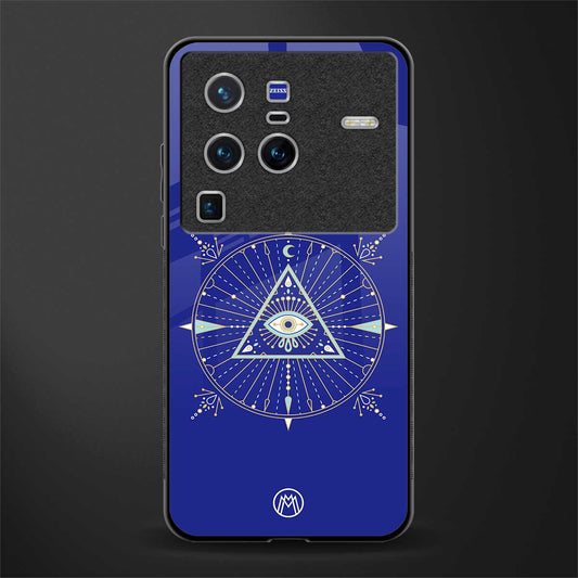 evil eye mandala blue glass case for vivo x80 pro 5g image