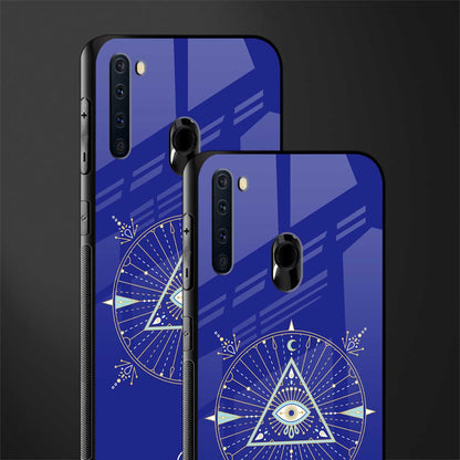 evil eye mandala blue glass case for samsung a21 image-2