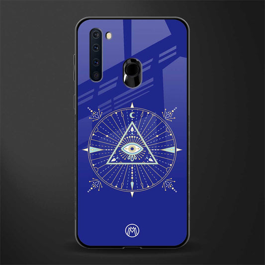 evil eye mandala blue glass case for samsung a21 image