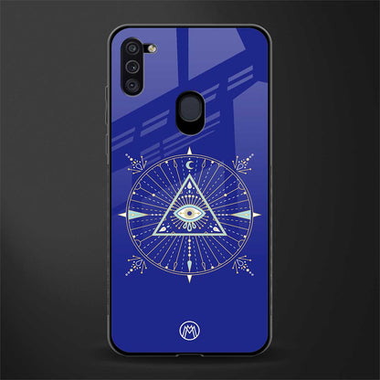evil eye mandala blue glass case for samsung galaxy m11 image