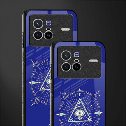 evil eye mandala blue glass case for vivo x80 image-2