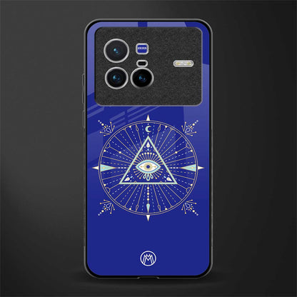 evil eye mandala blue glass case for vivo x80 image
