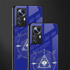 evil eye mandala blue back phone cover | glass case for xiaomi 12 pro