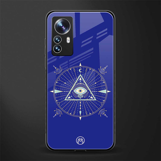 evil eye mandala blue back phone cover | glass case for xiaomi 12 pro