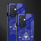 evil eye mandala blue back phone cover | glass case for oneplus 9