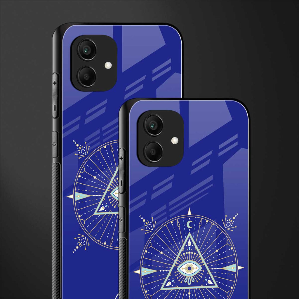 evil eye mandala blue back phone cover | glass case for samsung galaxy a04