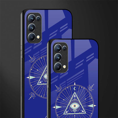 evil eye mandala blue back phone cover | glass case for oppo reno 5