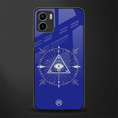 evil eye mandala blue back phone cover | glass case for vivo y72