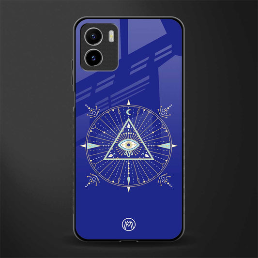 evil eye mandala blue back phone cover | glass case for vivo y72