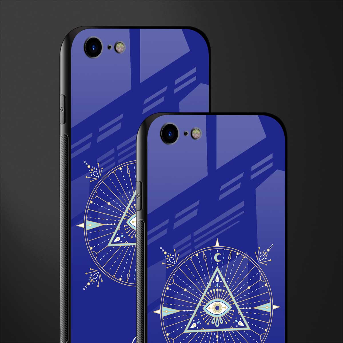 evil eye mandala blue glass case for iphone se 2020 image-2