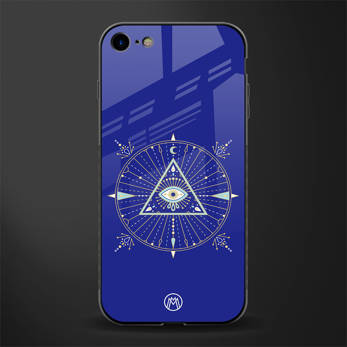evil eye mandala blue glass case for iphone se 2020 image
