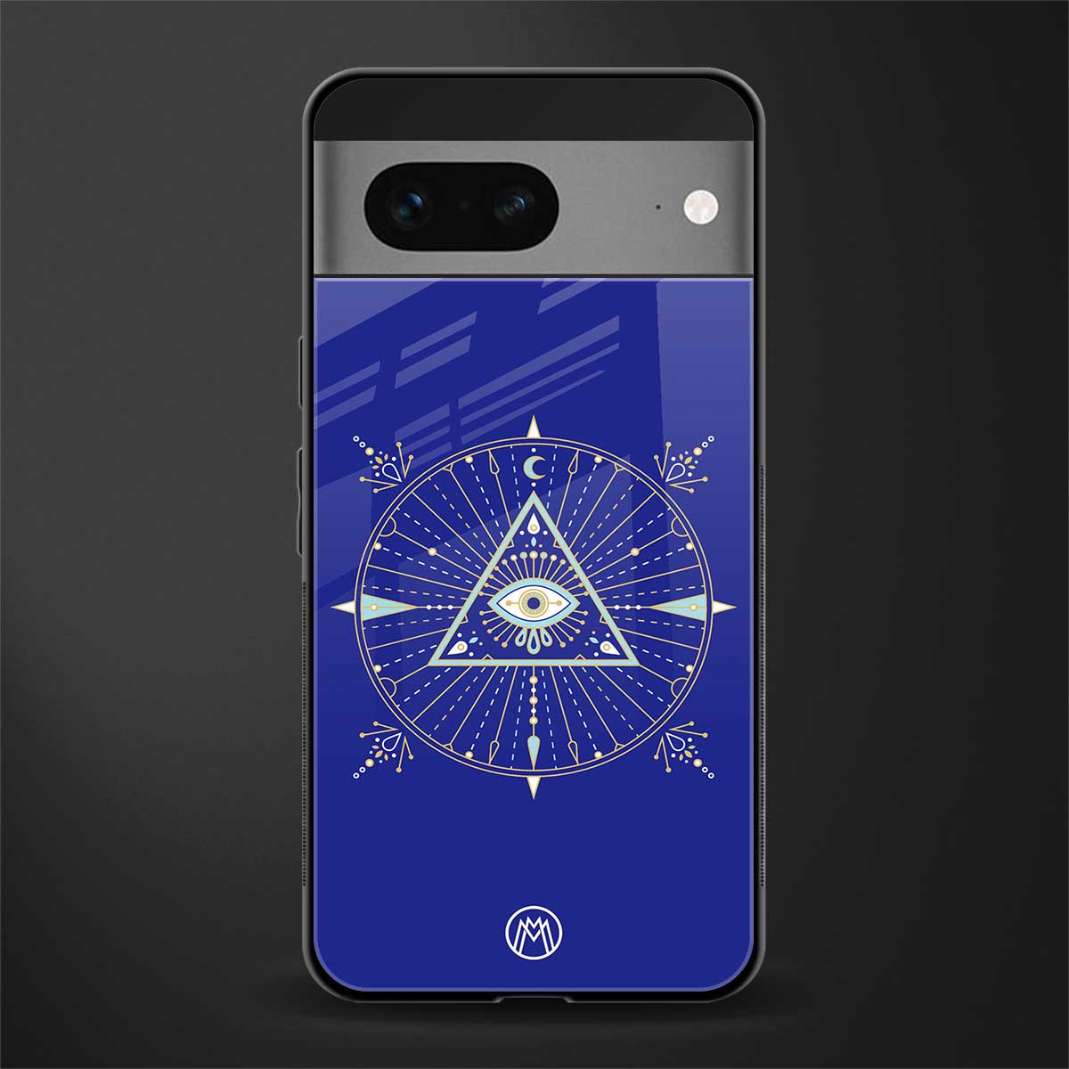 evil eye mandala blue back phone cover | glass case for google pixel 7