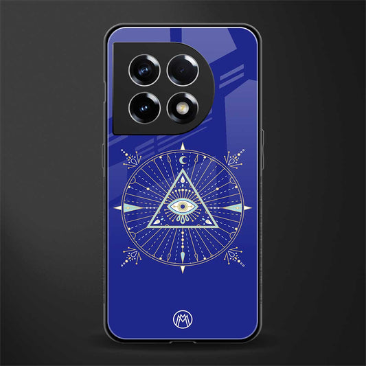 evil eye mandala blue back phone cover | glass case for oneplus 11