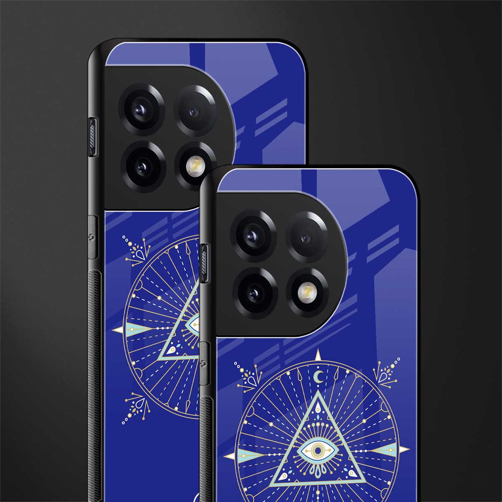 evil eye mandala blue back phone cover | glass case for oneplus 11r