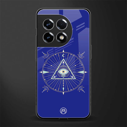 evil eye mandala blue back phone cover | glass case for oneplus 11r