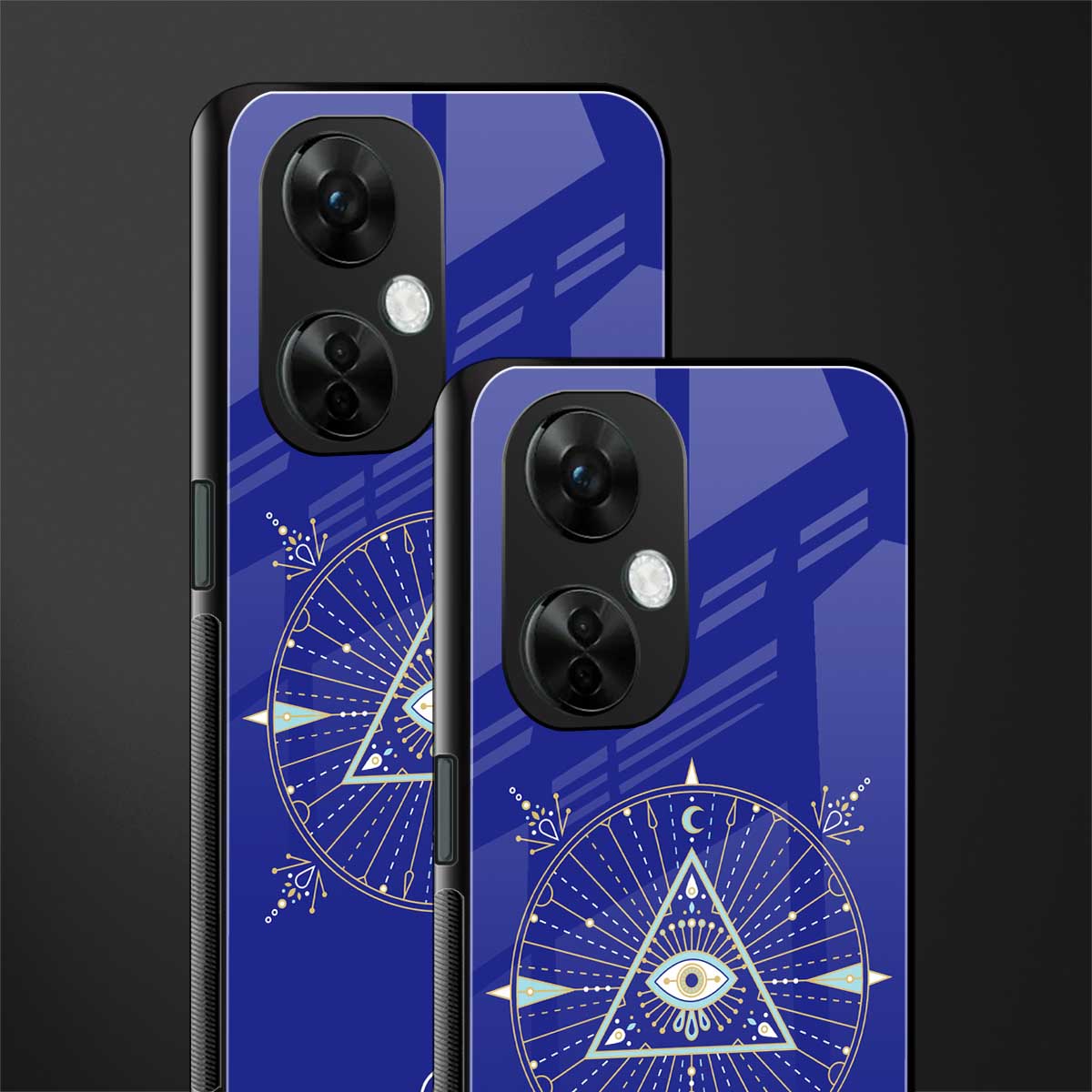 evil eye mandala blue back phone cover | glass case for oneplus nord ce 3 lite