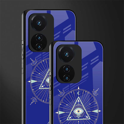 evil eye mandala blue back phone cover | glass case for vivo t1 44w 4g