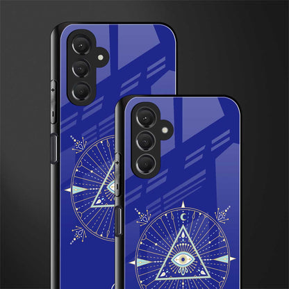 evil eye mandala blue back phone cover | glass case for samsun galaxy a24 4g