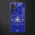 evil eye mandala blue back phone cover | glass case for samsun galaxy a24 4g