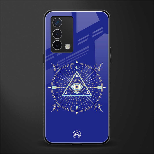 evil eye mandala blue back phone cover | glass case for oppo a74 4g