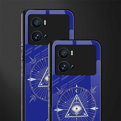 evil eye mandala blue back phone cover | glass case for iQOO 9 Pro