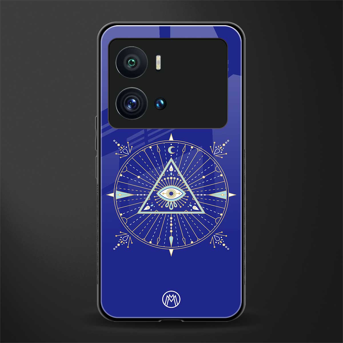 evil eye mandala blue back phone cover | glass case for iQOO 9 Pro
