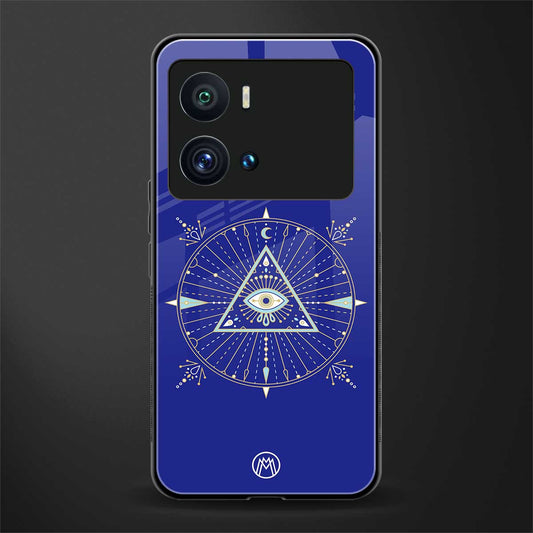 evil eye mandala blue back phone cover | glass case for iQOO 9 Pro