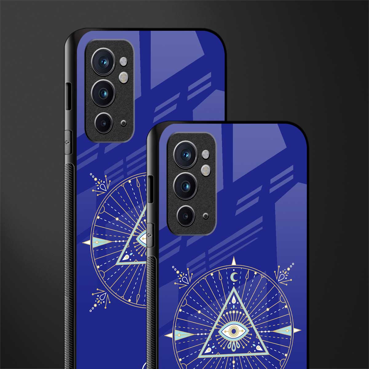 evil eye mandala blue glass case for oneplus 9rt image-2