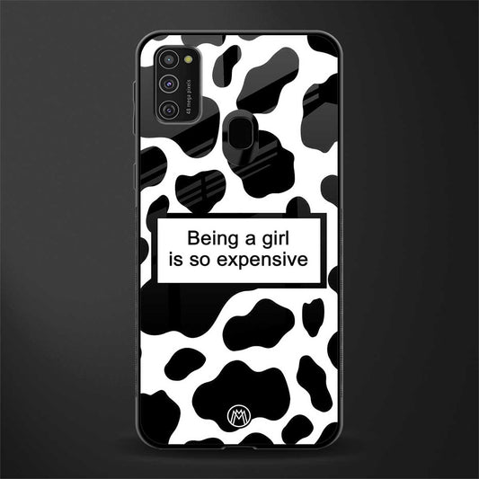 expensive girl glass case for samsung galaxy m21 image
