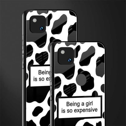 expensive girl back phone cover | glass case for google pixel 4a 4g