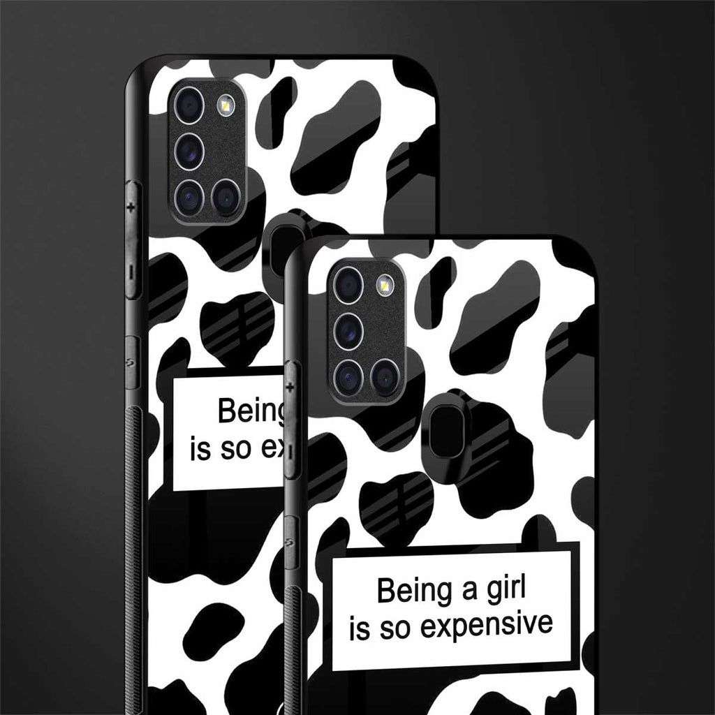 expensive girl glass case for samsung galaxy a21s image-2