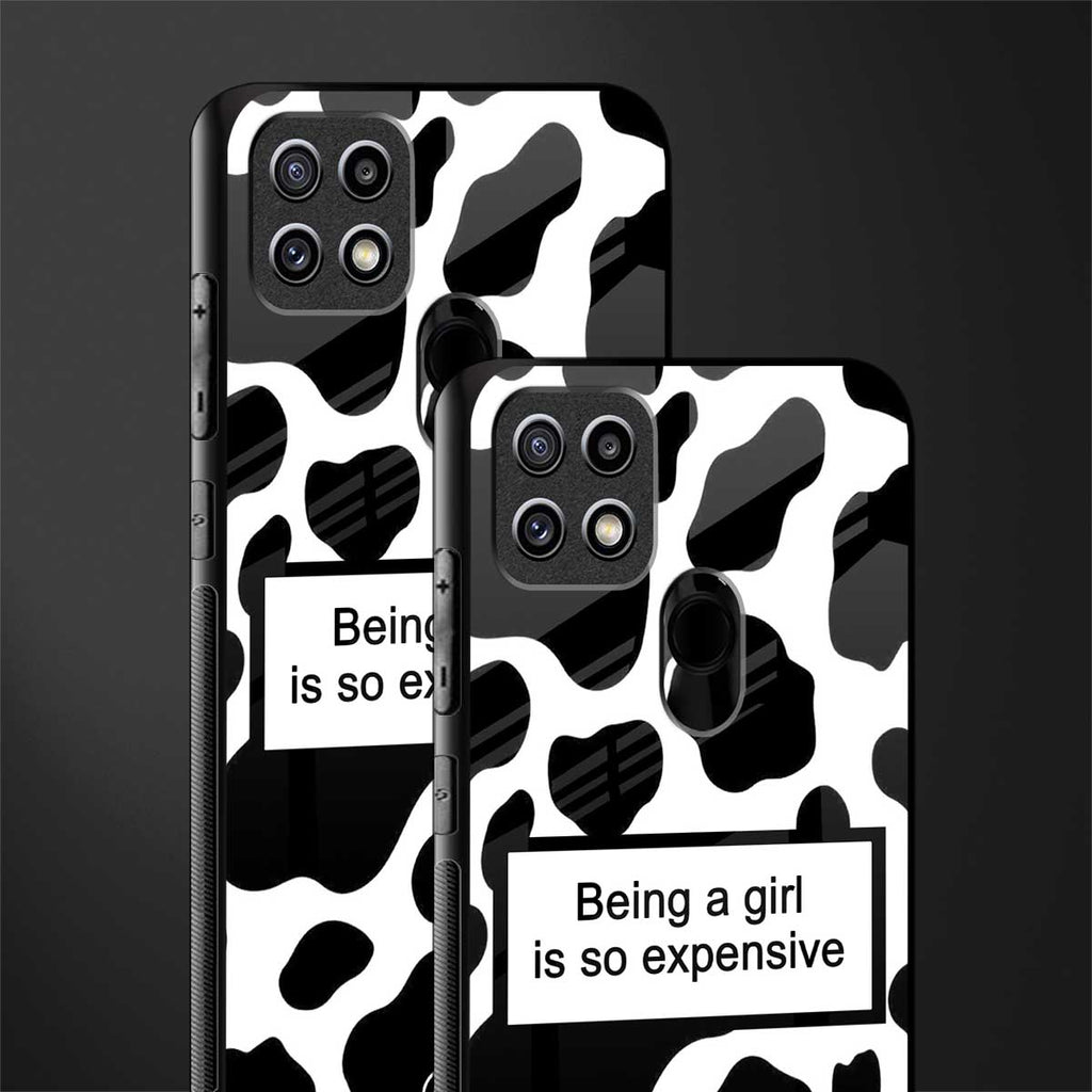 expensive girl glass case for oppo a15s image-2