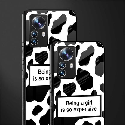 expensive girl back phone cover | glass case for xiaomi 12 pro