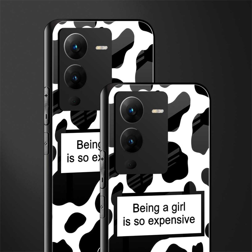 expensive girl back phone cover | glass case for vivo v25 pro 5g