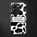 expensive girl back phone cover | glass case for vivo v25 pro 5g