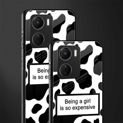expensive girl back phone cover | glass case for vivo y16