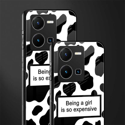 expensive girl back phone cover | glass case for vivo y35 4g